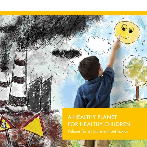 portada de folleto Un Planeta saludable para niños saludables- Políticas para un futuro sin tóxicos